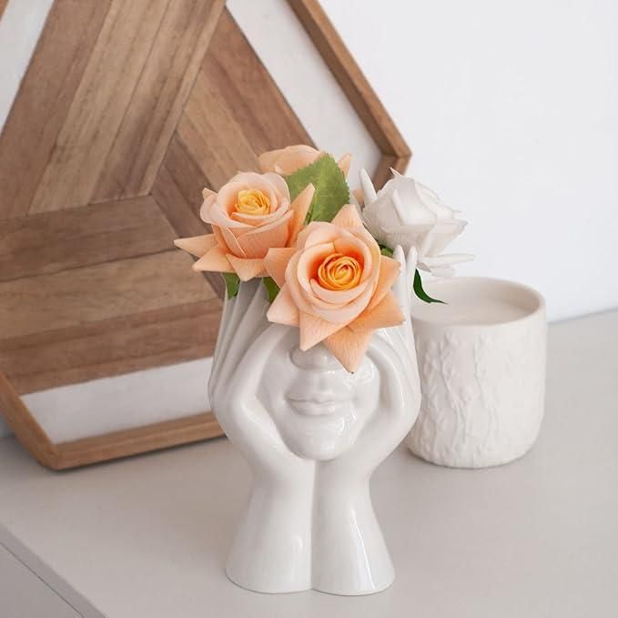 Modern Aesthetic Face Vase – Artistic Ceramic Decor